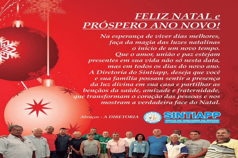 FELIZ NATAL E PRÓSPERO ANO NOVO!